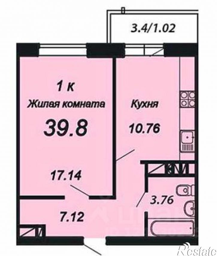 1-комн квартира улица Невкипелого, 24/2 к1,  д. 24/2 к1
