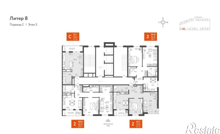 2-комн квартира в новом доме Колхозная улица, 5/2 к2,  д. 5/2 к2