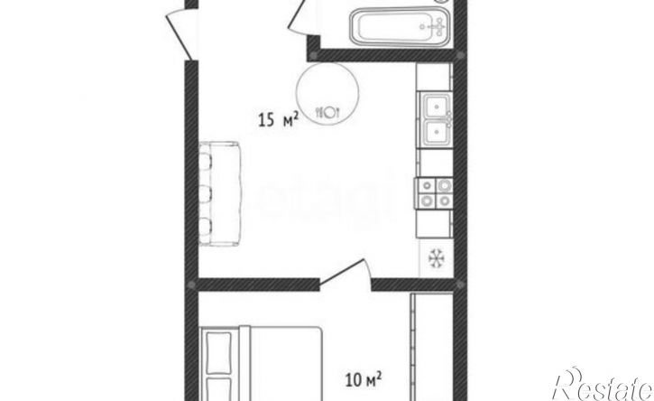 1-комн квартира улица Генерала Петрова, 39,  д. 39