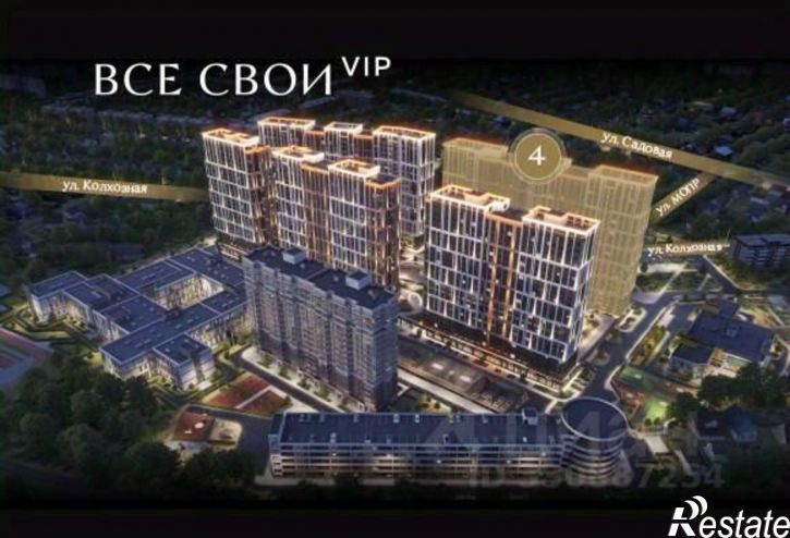 3-комн квартира в новом доме Колхозная улица, 5/2,  д. 5/2