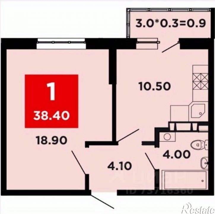 1-комн квартира в новом доме улица Мурата Ахеджака, 12 к8,  д. 12 к8