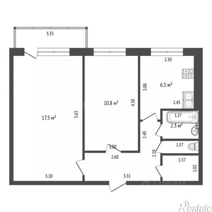 2-комн квартира улица Красных Партизан, 159,  д. 159
