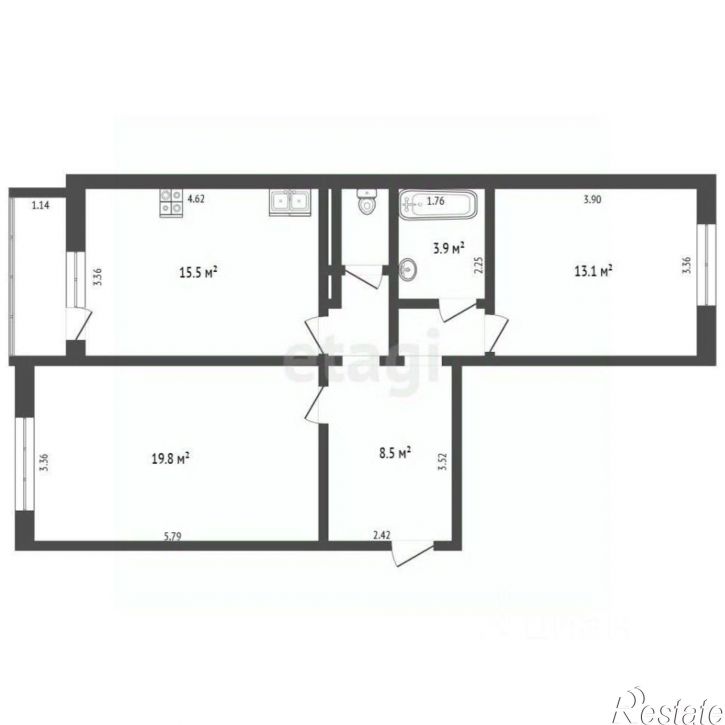 2-комн квартира ул Героев-Разведчиков, 28,  д. 28