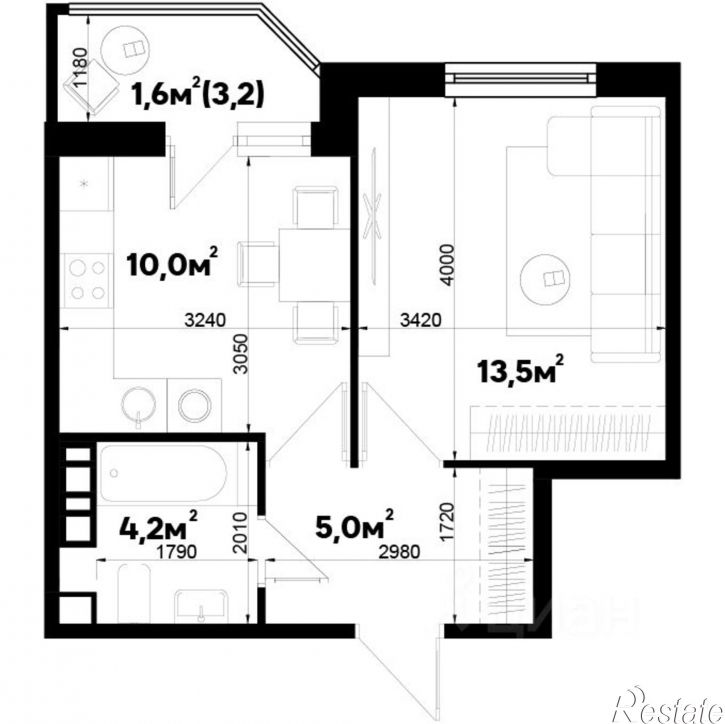 1-комн квартира в новом доме улица имени Генерала Корнилова, 14 к1,  д. 14 к1