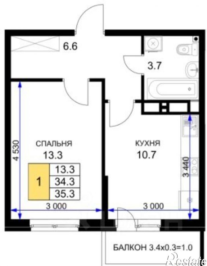 1-комн квартира улица имени Героя Ростовского, 8,  д. 8