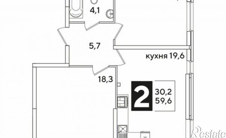 2-комн квартира улица Ивана Беличенко, 90к2