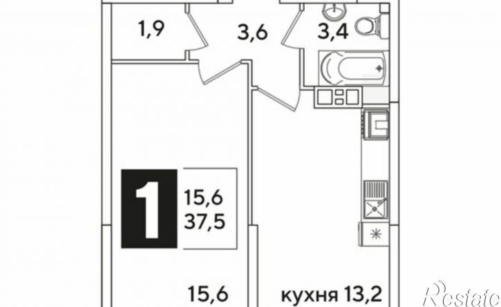 1-комн квартира улица Ивана Беличенко, 90,  д. 90