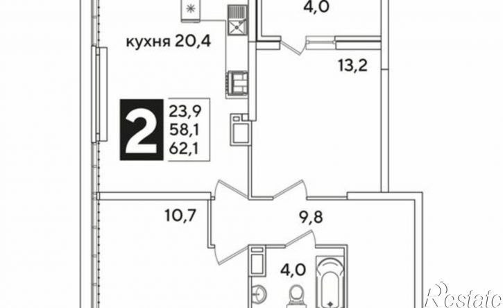 2-комн квартира ул им. Ивана Беличенко, 92,  д. 92