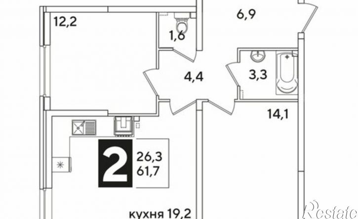 2-комн квартира улица Ивана Беличенко, 92к5