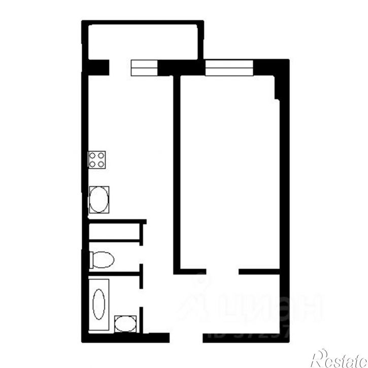 1-комн квартира Кореновская улица, 2 к1,  д. 2 к1