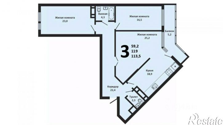 3-комн квартира улица Будённого, 129,  д. 129