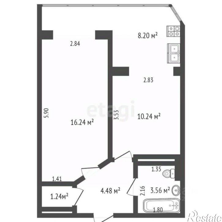 1-комн квартира ул Душистая, 79 1,  д. 79 1,  к. 1