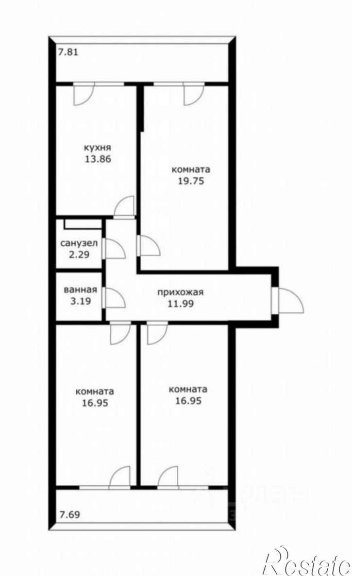 3-комн квартира Магистральная улица, 11 к4,  д. 11 к4