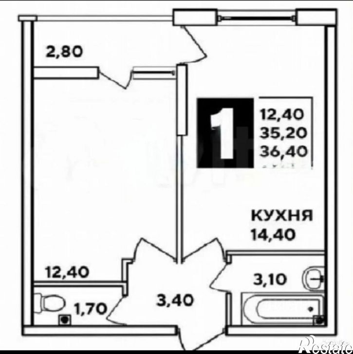 1-комн квартира улица Западный Обход, 39/2 к2,  д. 39/2 к2