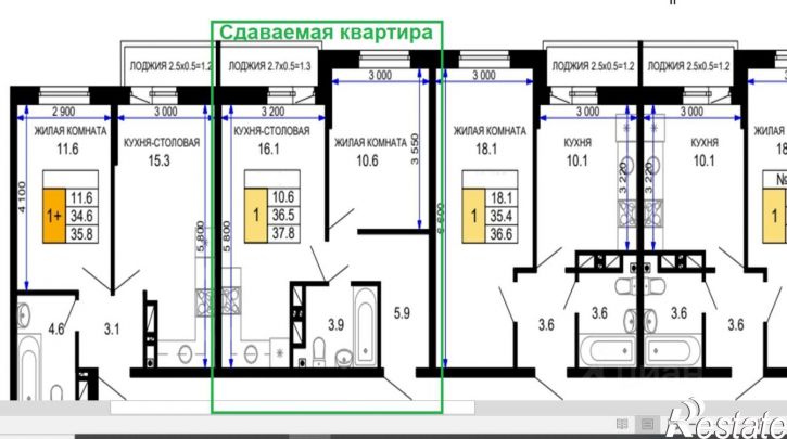 1-комн квартира улица Лётчика Позднякова, 2к25