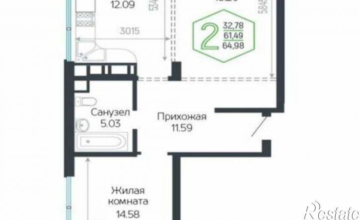 2-комн квартира Обрывная улица, 132/1к17