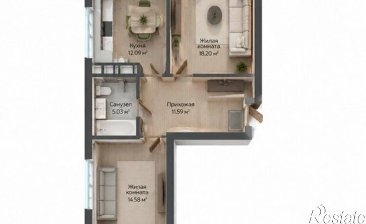 2-комн квартира Обрывная улица, 132/1к17
