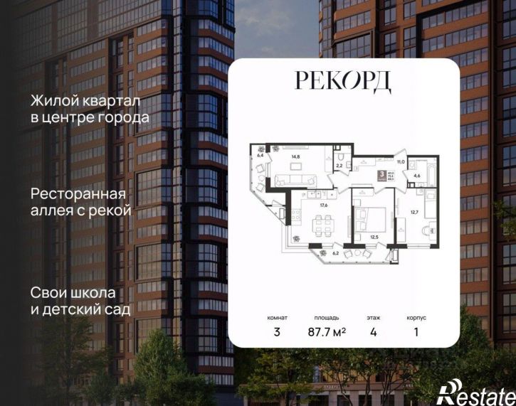 3-комн квартира в новом доме ул Новороссийская, 102/8 5,  д. 102/8 5,  к. 5