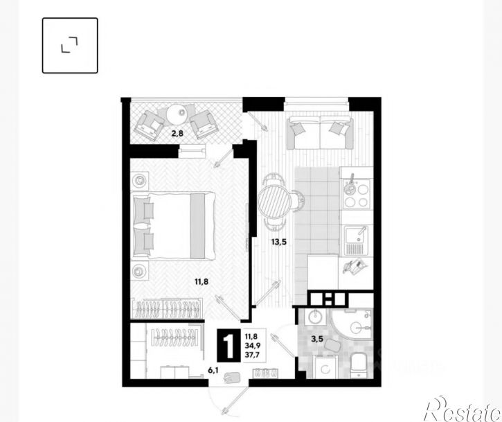 1-комн квартира ул Западный Обход, 57 29,  д. 57 29,  к. 29