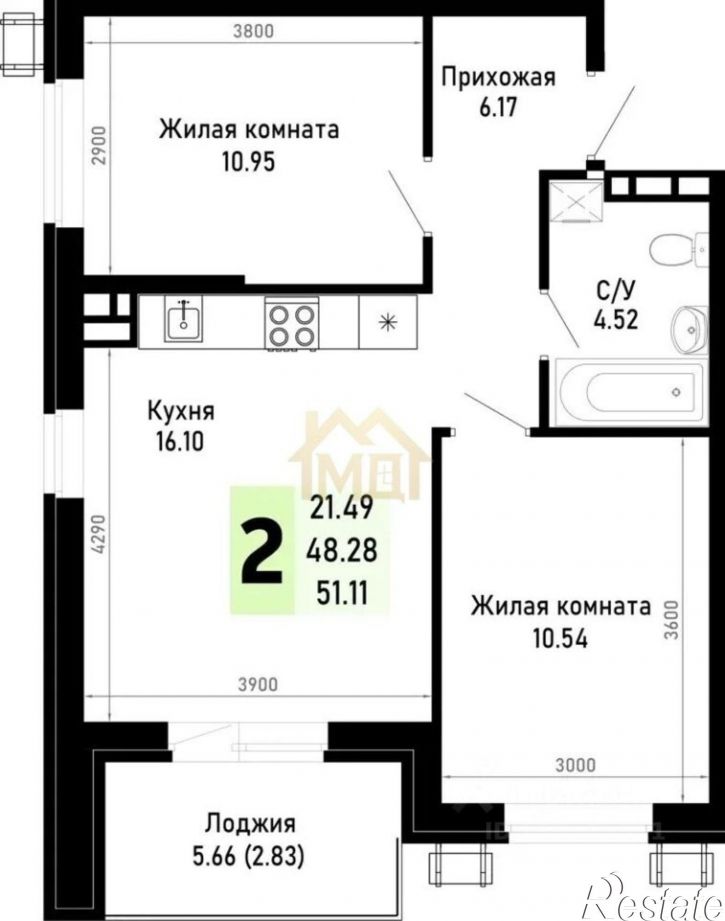 2-комн квартира ул Цветочная, 45,  д. 45