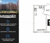 1-комн, 37 кв м, этаж 1/16 жилой комплекс Самолёт-6