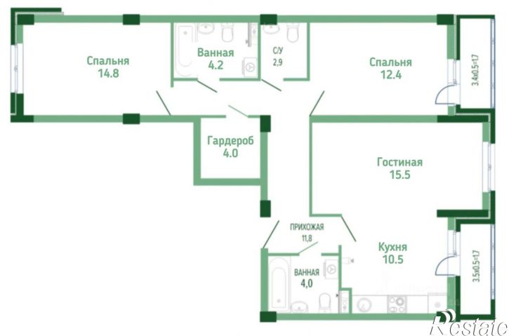 3-комн квартира Круговая улица, 4/1к3
