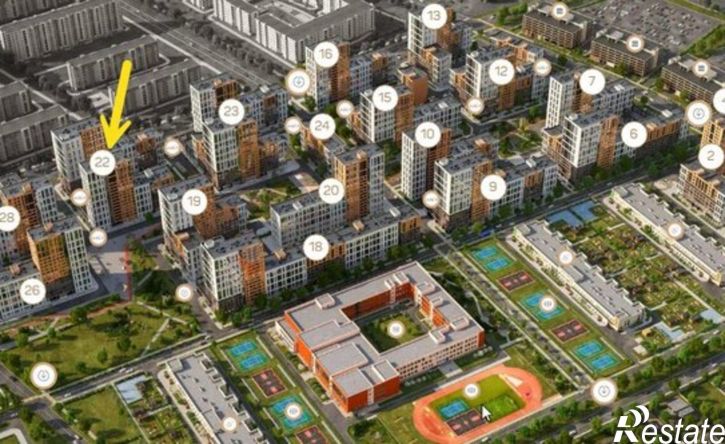 2-комн квартира в новом доме жилой комплекс Народные Кварталы