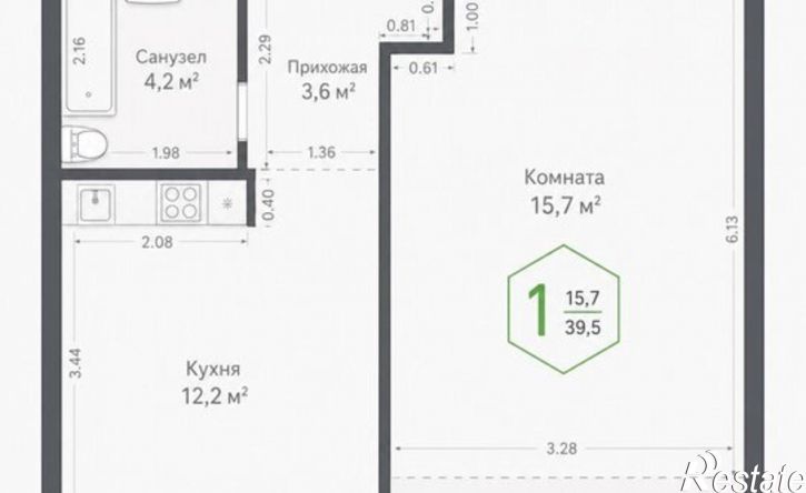 1-комн квартира ул Обрывная, 22/1,  д. 22/1