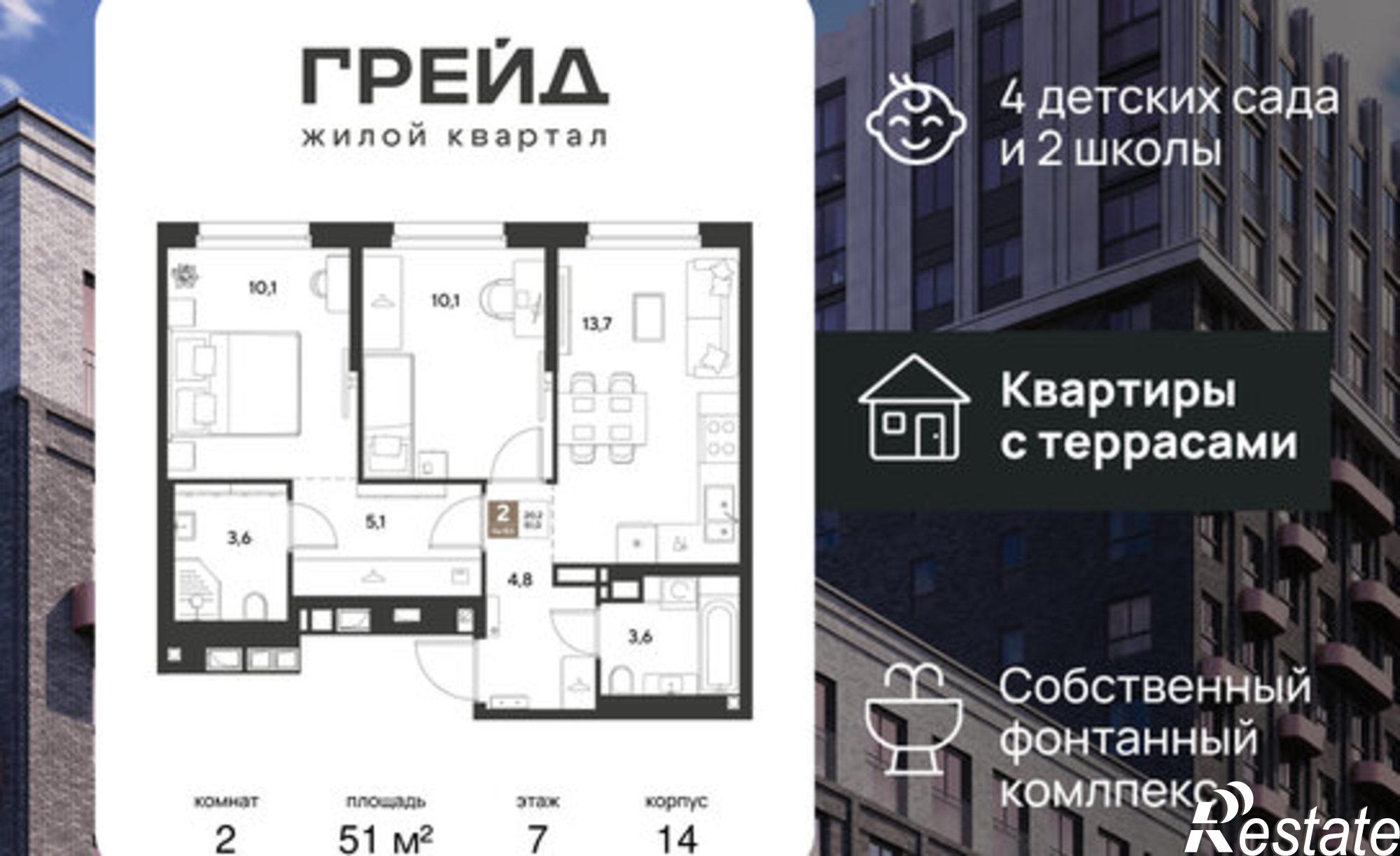 Купить квартиру за 9 822 600 рублей