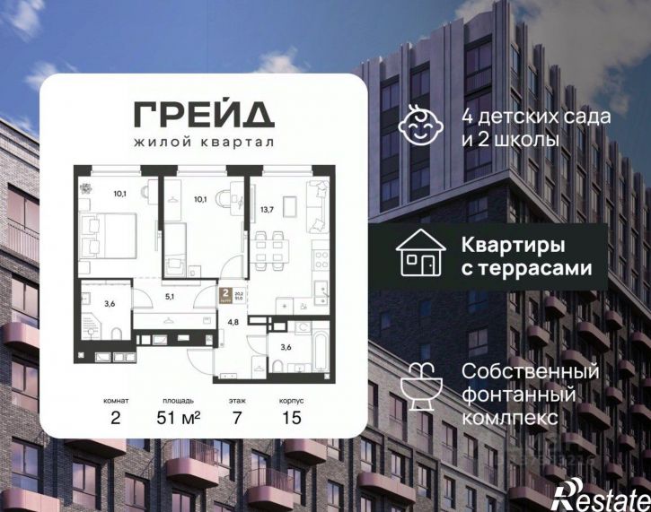 2-комн квартира в новом доме микрорайон Плодородный-2