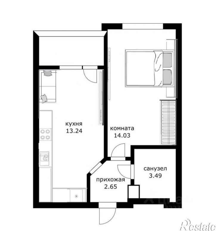 1-комн квартира ул им. Петра Метальникова, 36,  д. 36