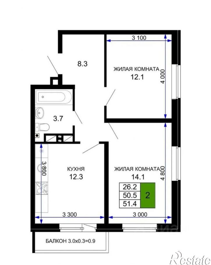 2-комн квартира ул им. лётчика Позднякова, 2 10,  д. 2 10,  к. 10