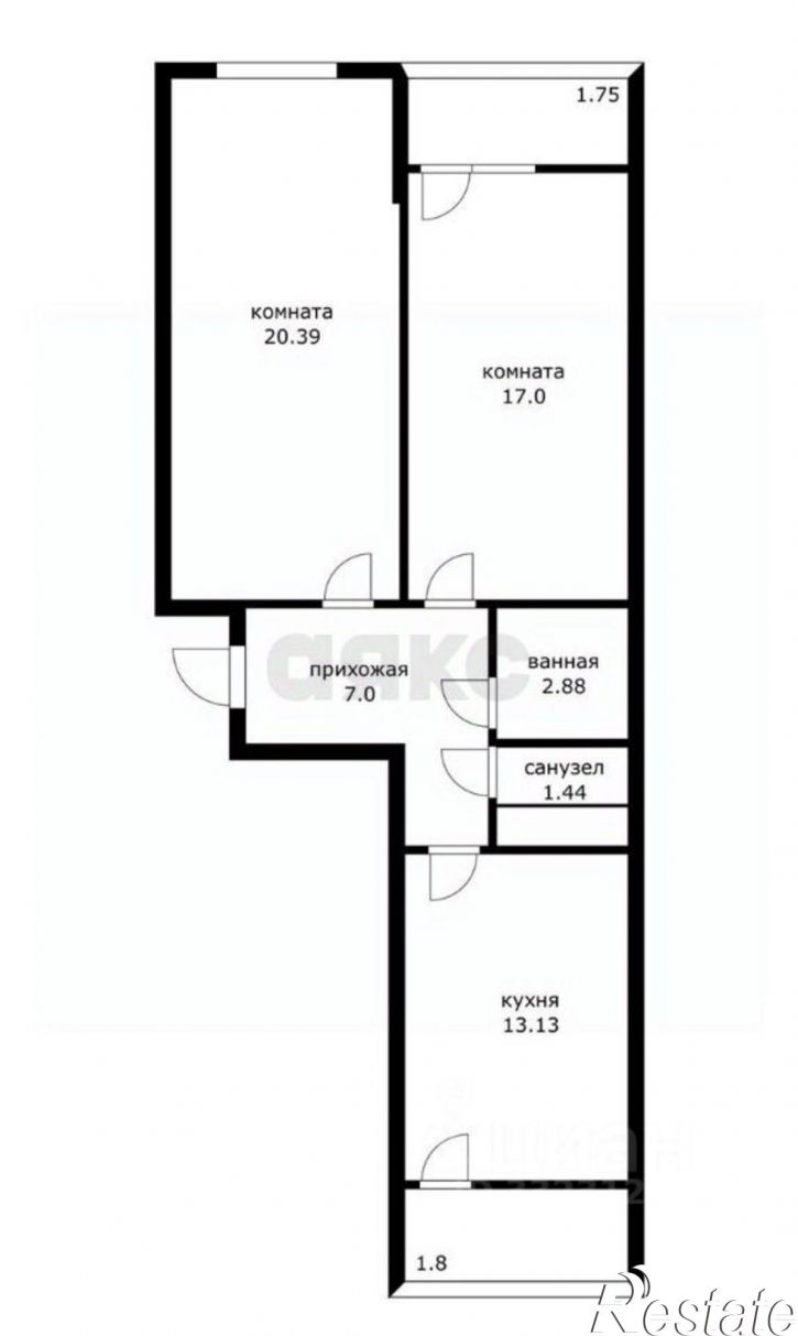 2-комн квартира ул Заполярная, 39,  д. 39