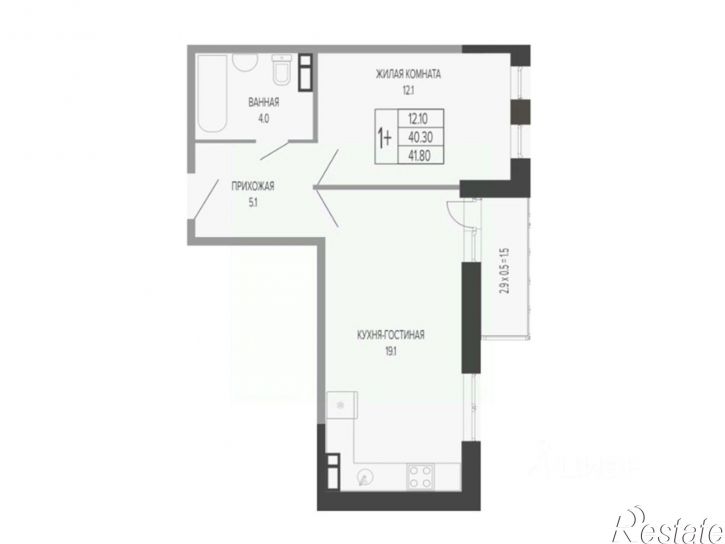 1-комн квартира в новом доме Круговая улица, 4/1к5