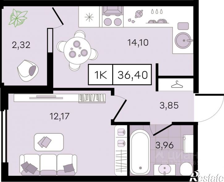1-комн квартира в новом доме ул Ромашковая, 1,  д. 1
