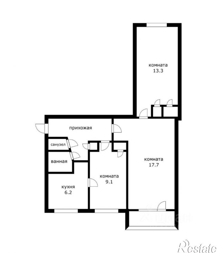 3-комн квартира ул Юннатов, 14,  д. 14