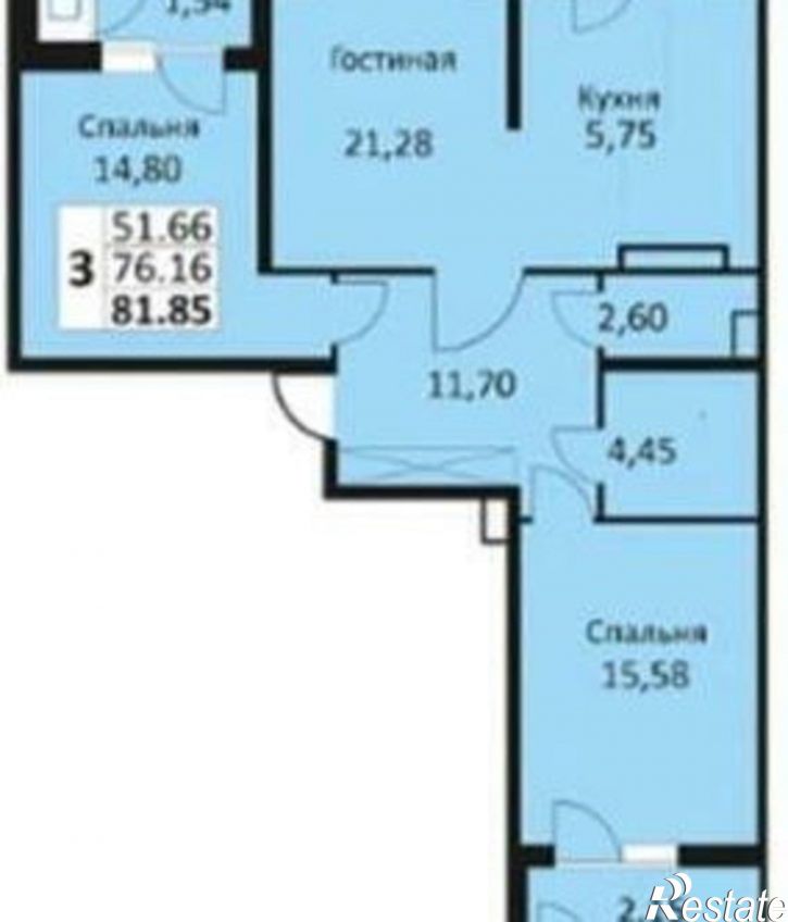 3-комн квартира ул Автолюбителей, 1Д 1,  д. 1Д 1,  к. 1