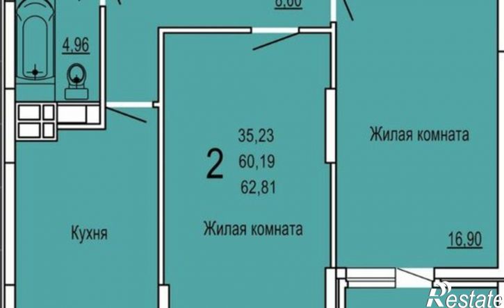 2-комн квартира Краснодар, улица Кирилла Россинского, 15