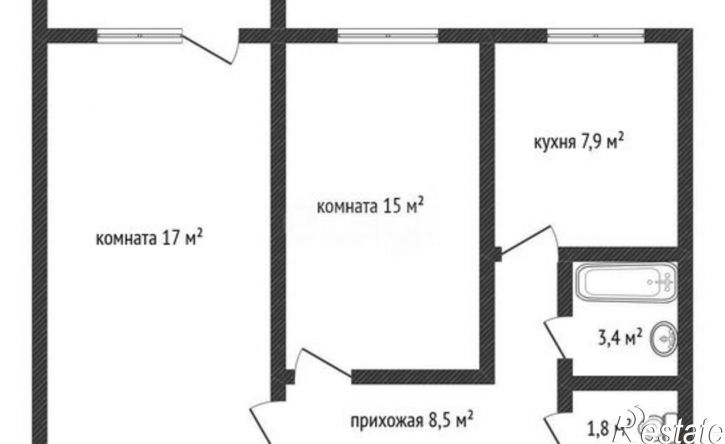 2-комн квартира ул им. 40-летия Победы, 43,  д. 43