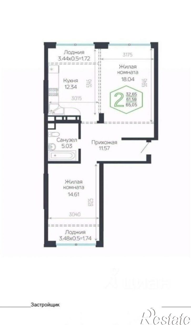 2-комн квартира ул Обрывная, 22/1,  д. 22/1