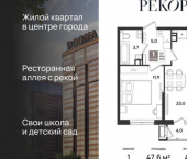 1-комн, 48 кв м, этаж 4/24 ул Новороссийская, 102/8 5