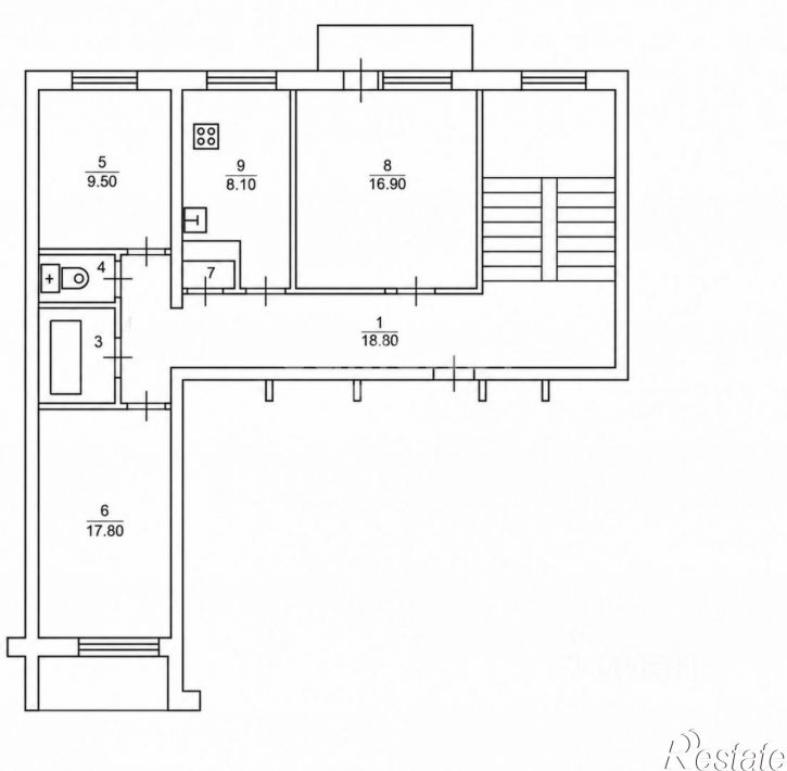 3-комн квартира ул Симферопольская, 3,  д. 3
