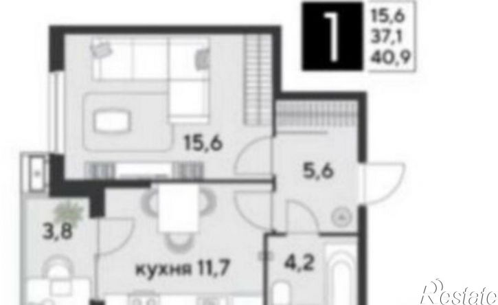 1-комн квартира микрорайон 2-я Площадка, улица Ветеранов, 85к4