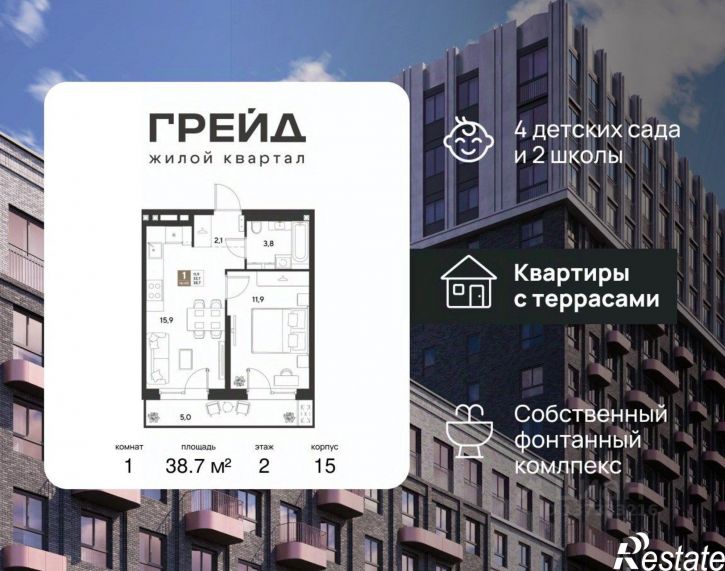 1-комн квартира в новом доме микрорайон Плодородный-2