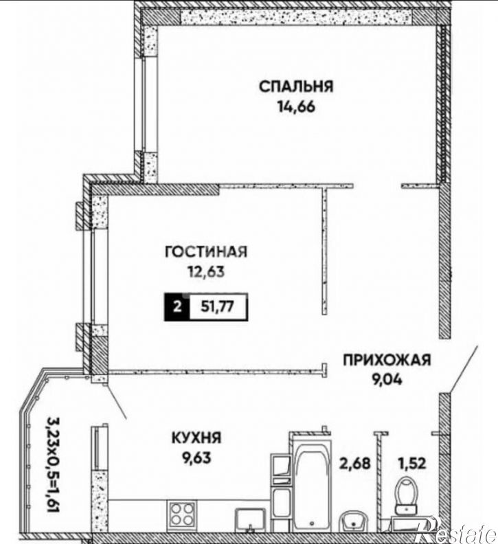 2-комн квартира ул им. Григория Булгакова, 8 1,  д. 8 1,  к. 1