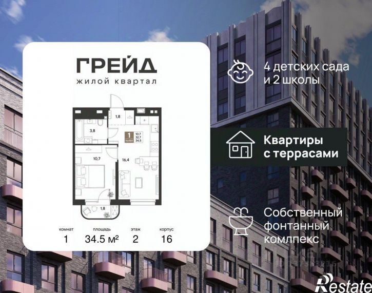 1-комн квартира в новом доме микрорайон Плодородный-2