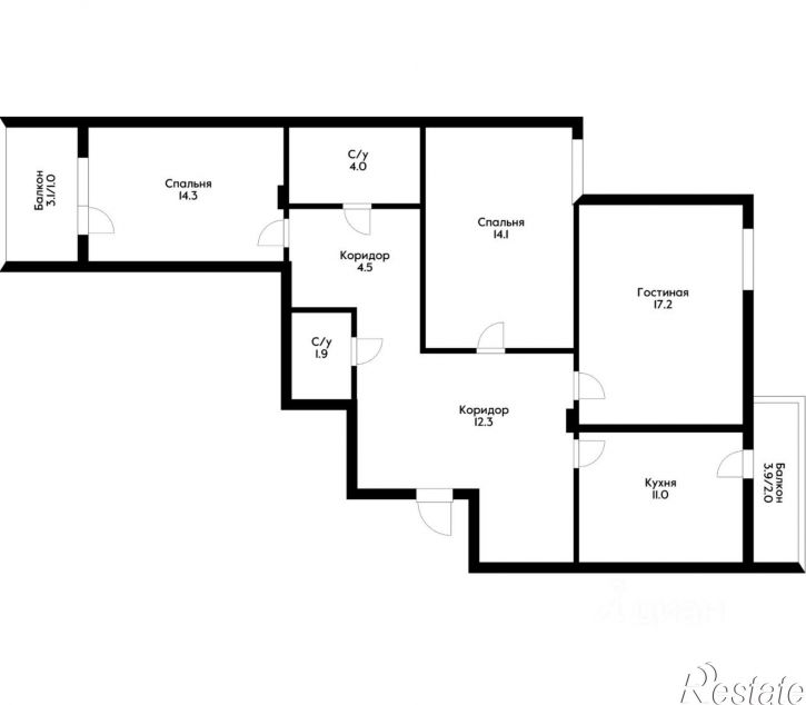 3-комн квартира Гаражный пер, 9,  д. 9