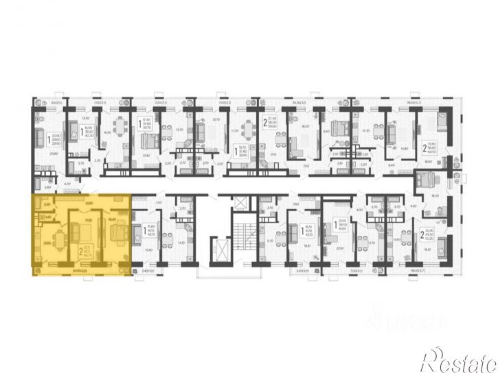 2-комн квартира в новом доме ул Ярославская, 115,  д. 115
