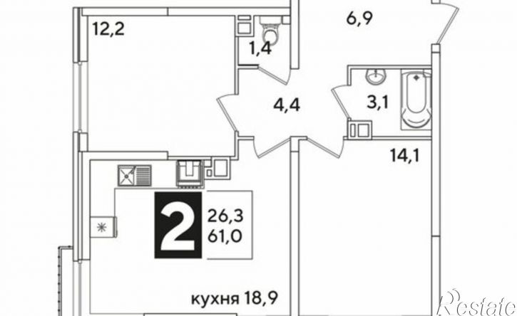 2-комн квартира ул им. Ивана Беличенко, 85,  д. 85