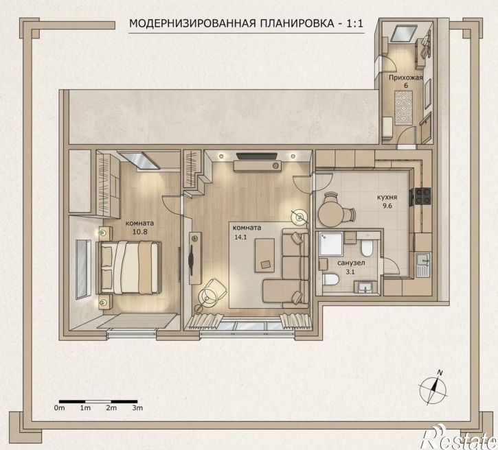 2-комн квартира ул Сочинская, 23,  д. 23